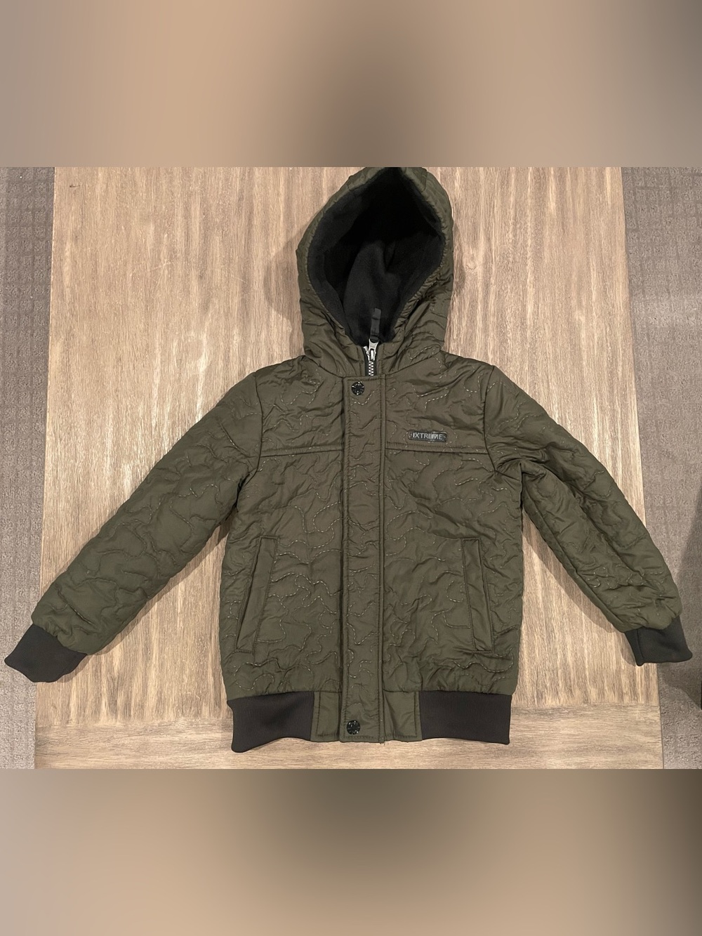 iXtreme Boys' Quilted Fleece-Lined Bomber Jacket with Hood